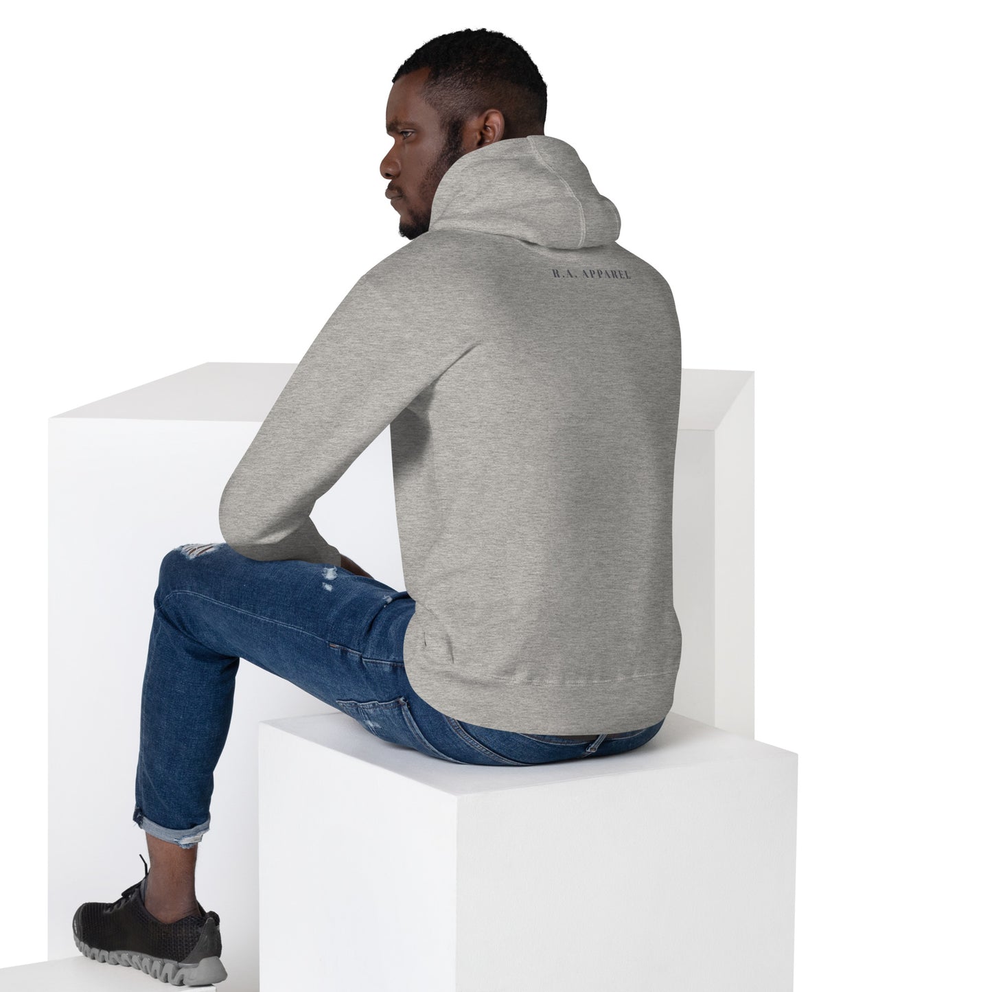 Urban Hoodie - Left Placement product image 4 in Black, size XL, with back view and left placement.