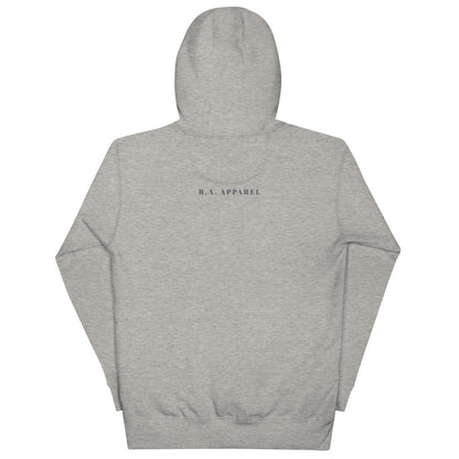 Image 4 of Black Astral Circle Hoodie - Left Placement, size XL, with Zodiac artwork visible in back view.