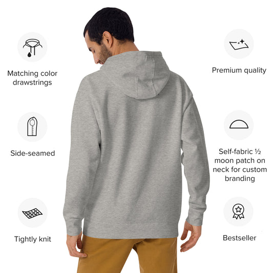 After Five Hoodie - Left Placement image 1 in Maroon, showing back view for the 5 O'Clock design.