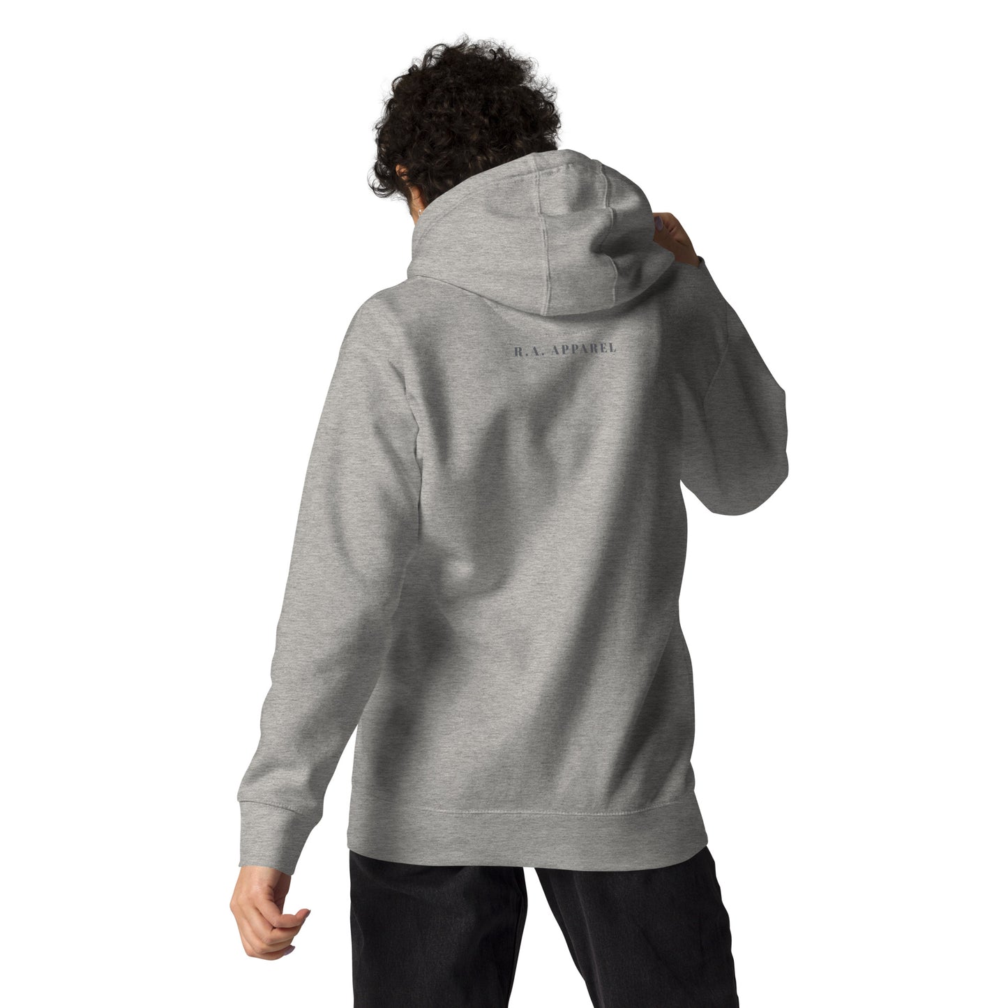 Solmane Hoodie - Left Placement image 4 in Black, size XL, showing back view for the Leo design.