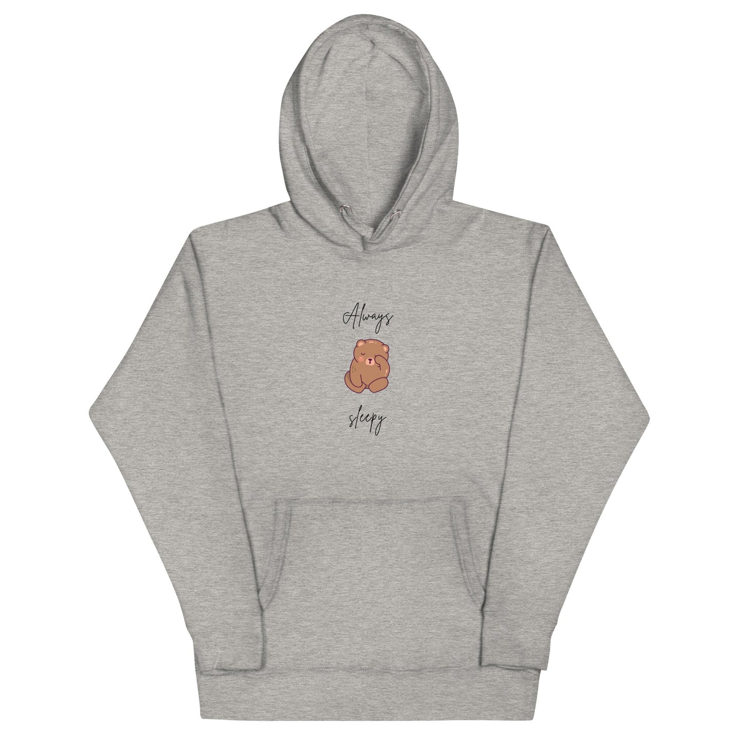 Nightcall Hoodie - Left Placement image 7: Navy Blazer version, size S with front view of the Always Sleepy range.