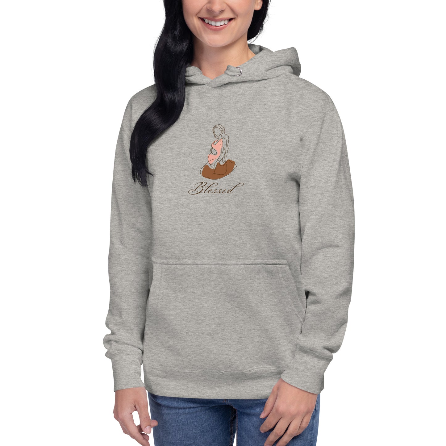 Grace Mark Hoodie - Left Placement product image 7 in Navy Blazer, size S, with front view and left placement.