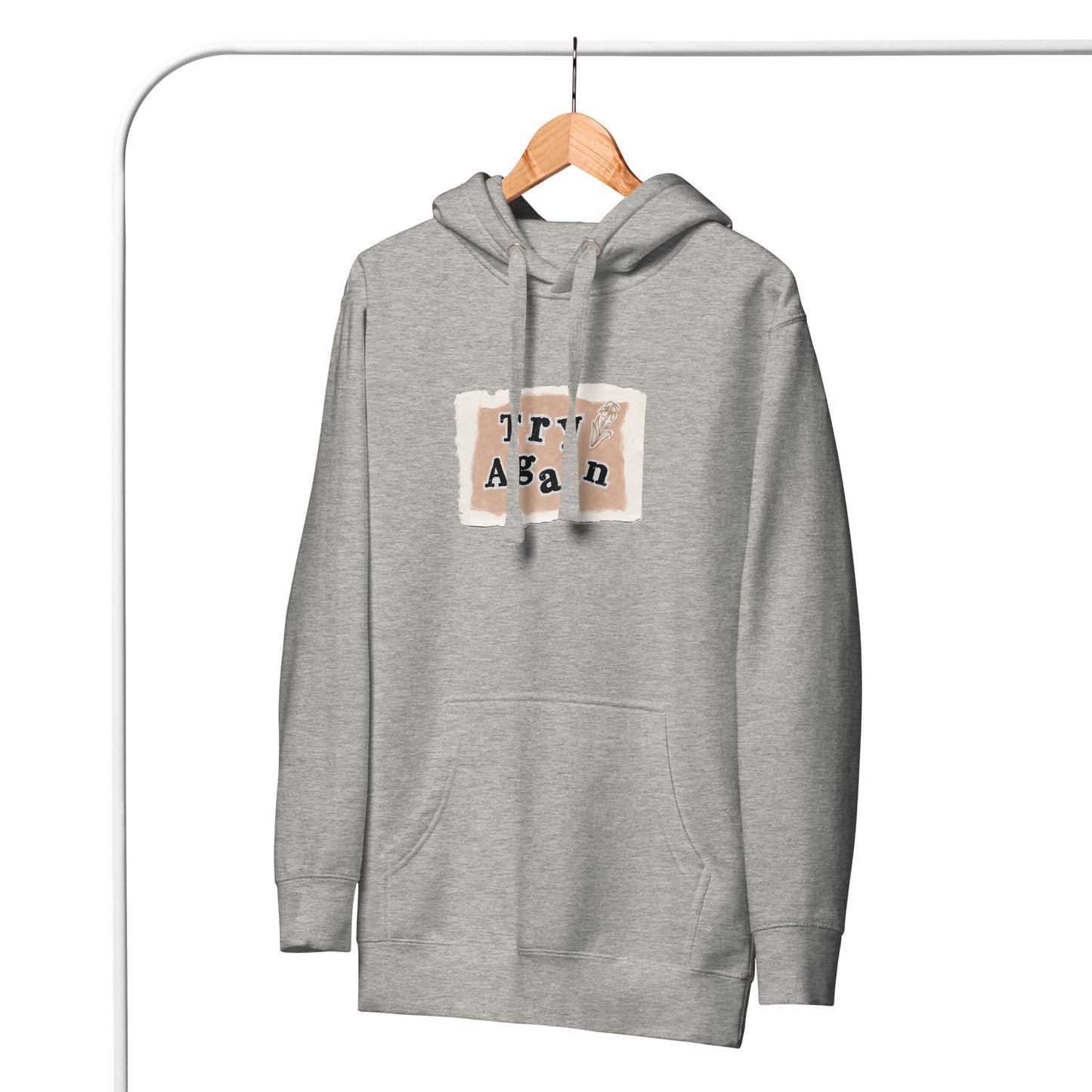 Retry Hoodie - Left Placement product image 3 in Black, size L, with front view and left placement.