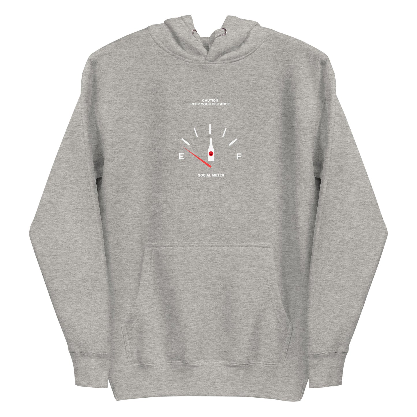 Image 3 of Black Social Static Hoodie - Left Placement, size L, with Social Meter artwork visible in front view.