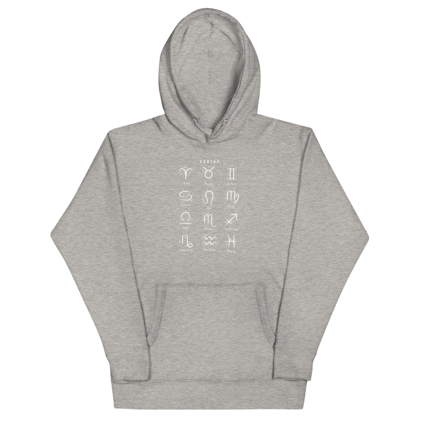 Astral Circle Hoodie - Left Placement image 3 in Black, size L, showing front view for the Zodiac design.