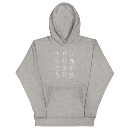 Astral Circle Hoodie - Left Placement image 3 in Black, size L, showing front view for the Zodiac design.