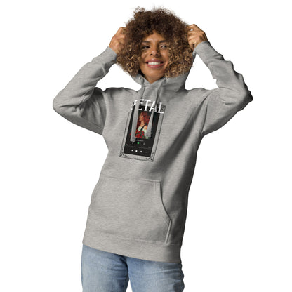 Image 3 of Black Petaline Hoodie - Left Placement 52, size L, with Petal artwork visible in front view.