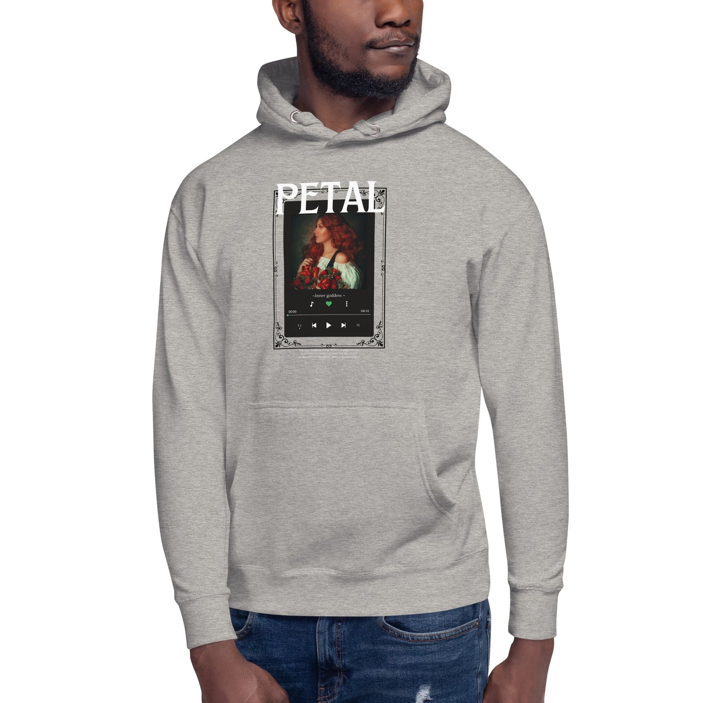 Petaline Hoodie - Left Placement 51 image 3: Black version, size L with front view of the Petal range.