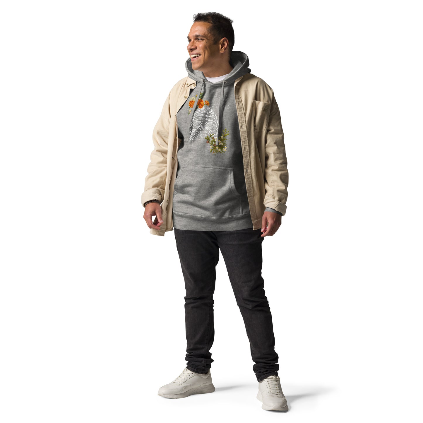 Innerline Hoodie - Left Placement by R.A. Apparel, image 3, front view, Black, size L, left placement.