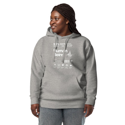 Human Form Hoodie - Left Placement by R.A. Apparel, image 3, front view, Black, size L, left placement.