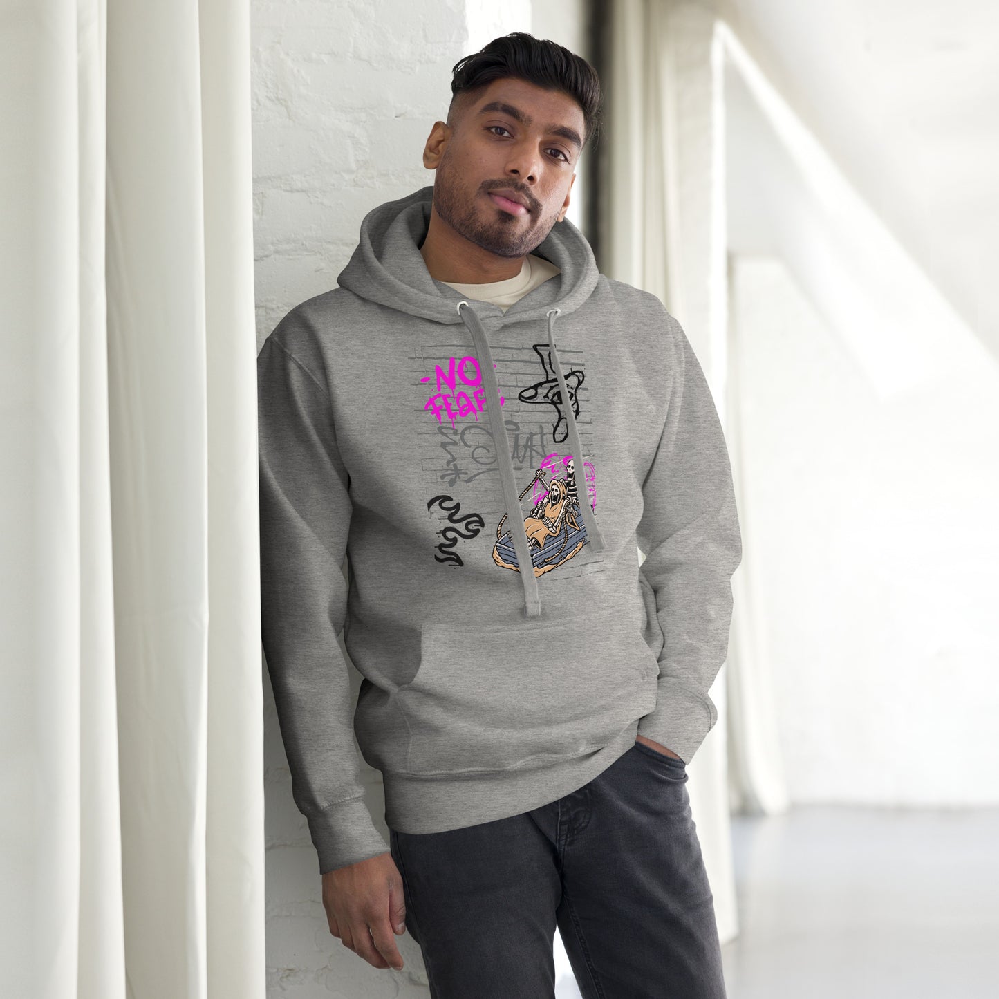 Fearless Hoodie - Left Placement product image 5 in Black, size 2XL, with front view and left placement.
