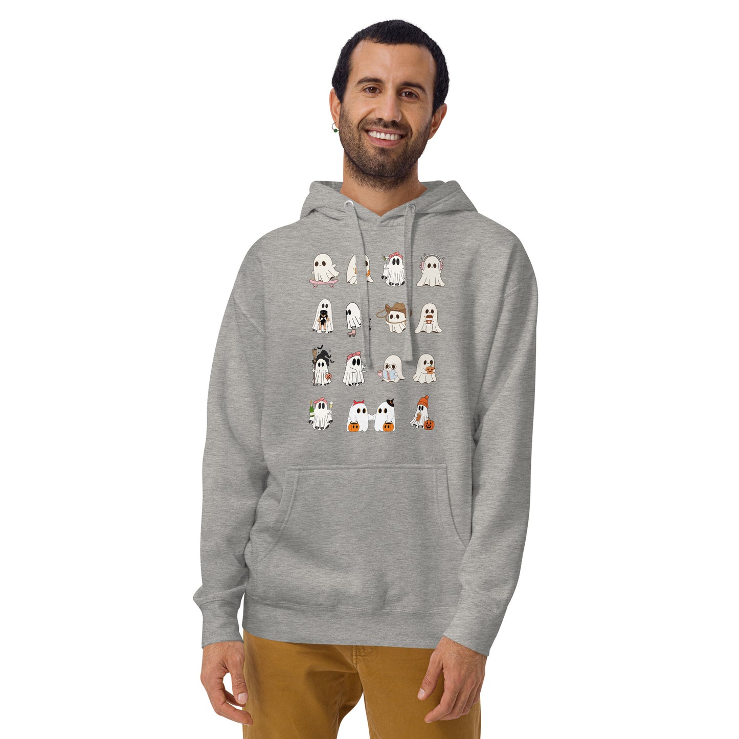 Image 9 of Navy Blazer Spectral Hoodie - Left Placement, size L, with Ghosts artwork visible in front view.