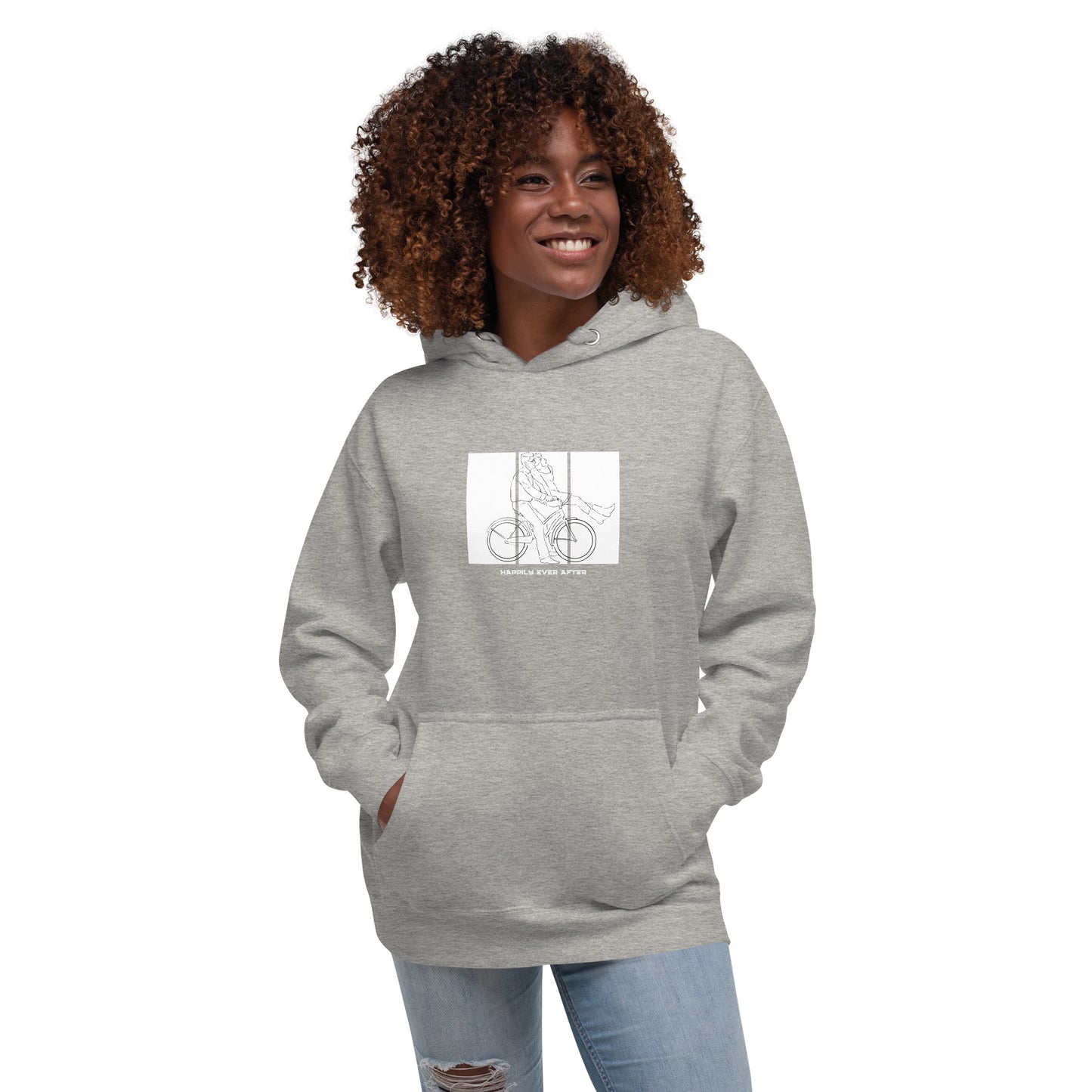Ever After Hoodie - Left Placement image 9: Navy Blazer version, size L with front view of the Happily Ever After range.