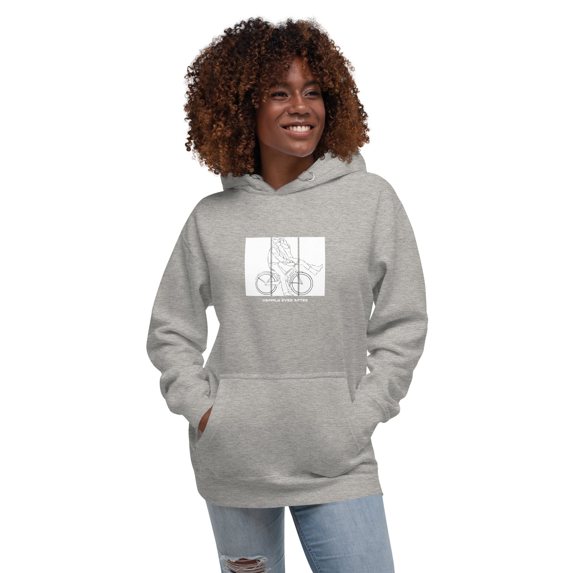 Ever After Hoodie - Left Placement image 9: Navy Blazer version, size L with front view of the Happily Ever After range.
