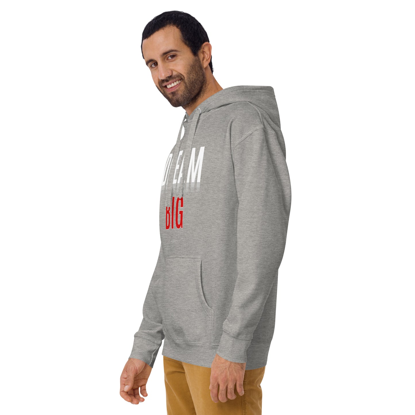 Skyline Dream Hoodie - Left Placement image 7 in Navy Blazer, size M, showing front view, left-side angle for the Dream Big design.
