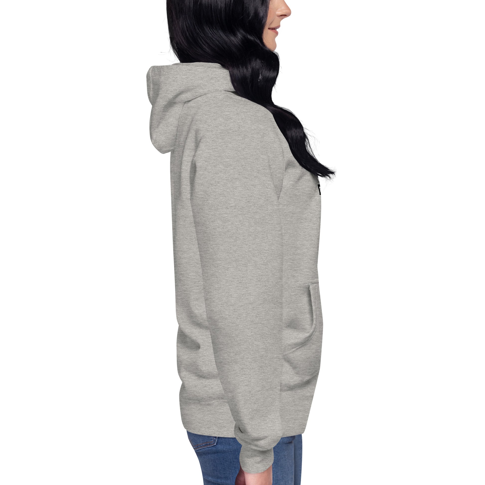 Impact Form Hoodie - Left Placement image 25 in Vintage Black, size S, showing right-side angle for the Shape Lives design.