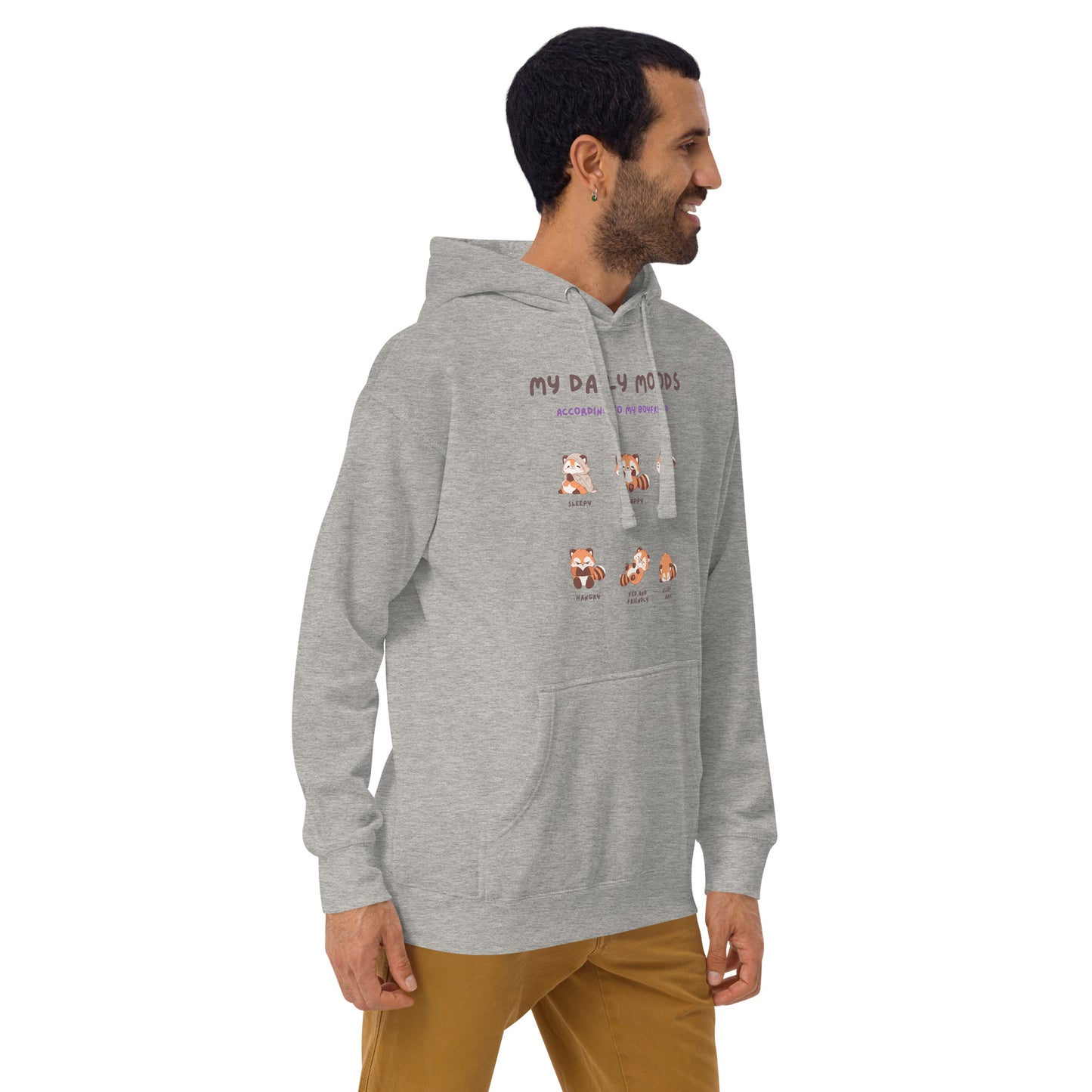 Image 12 of Maroon Mood Diary Hoodie - Left Placement, size XL, with My Daily Moods artwork visible in front view, right-side angle.