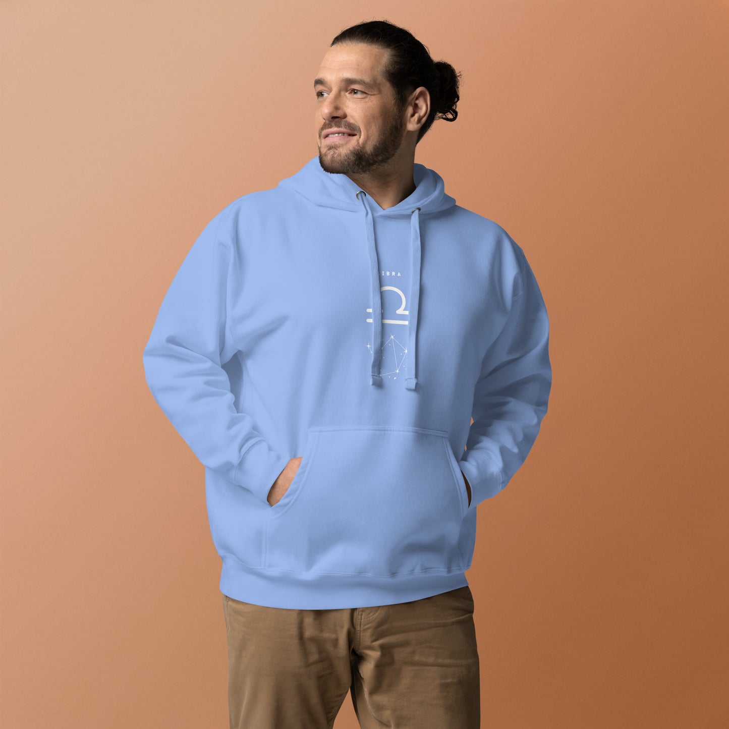 Image 48 of Dusty Rose Balance Court Hoodie - Left Placement, size XL, with Libra artwork visible in front view.