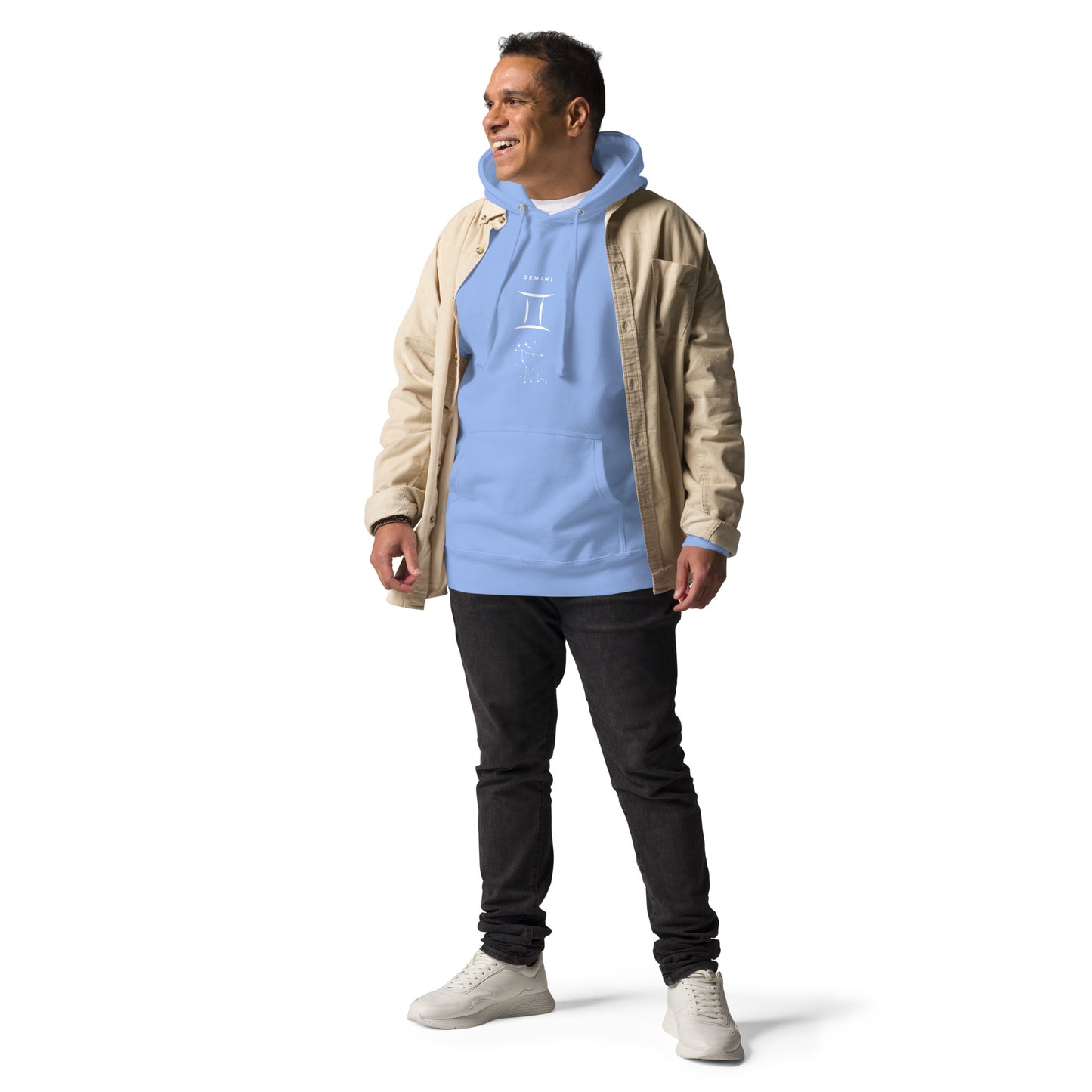 Twin Signal Hoodie - Left Placement image 31 in Forest Green, size L, showing front view for the Gemini design.