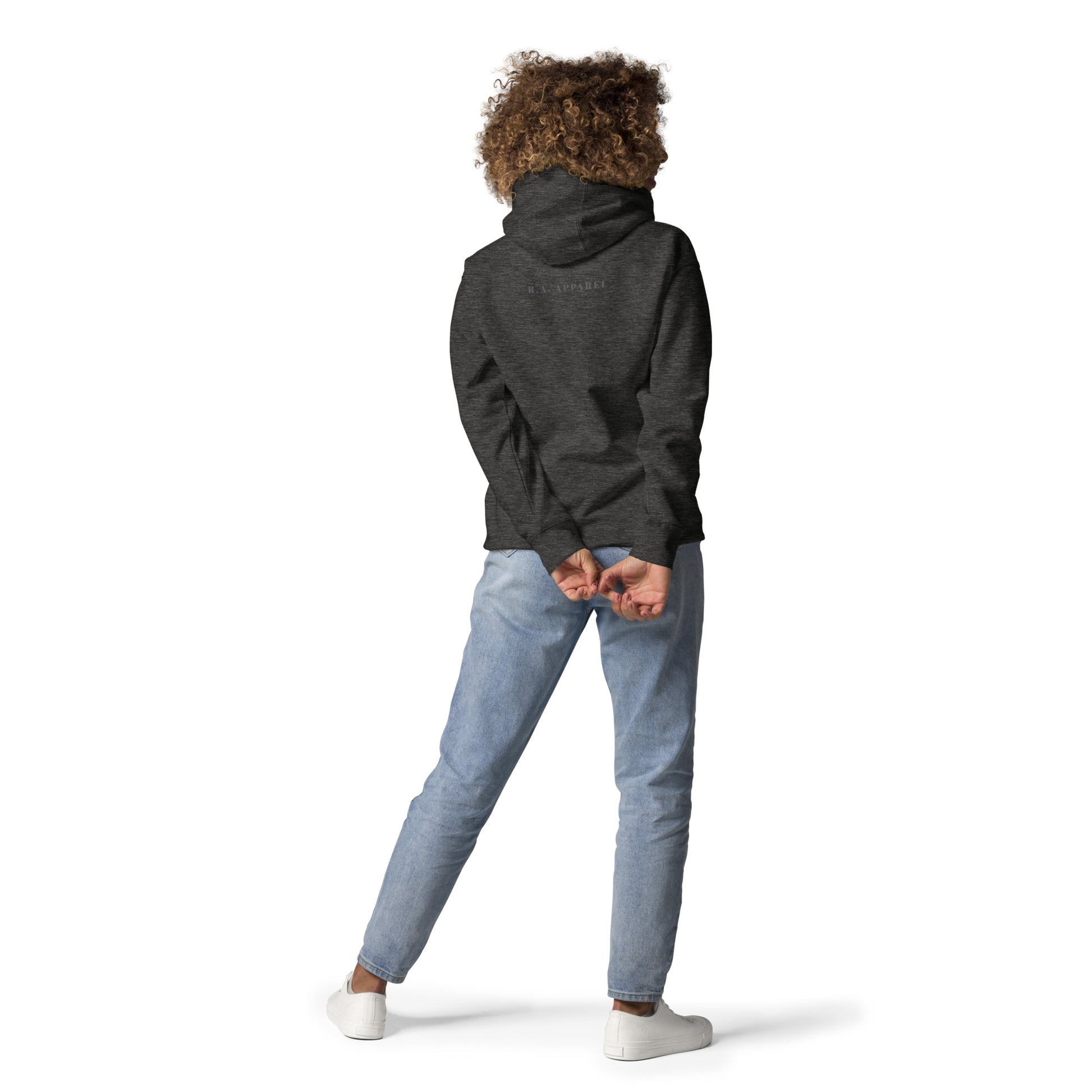 Bellevie Hoodie - Left Placement product image 5 in Black, size 2XL, with back view and left placement.