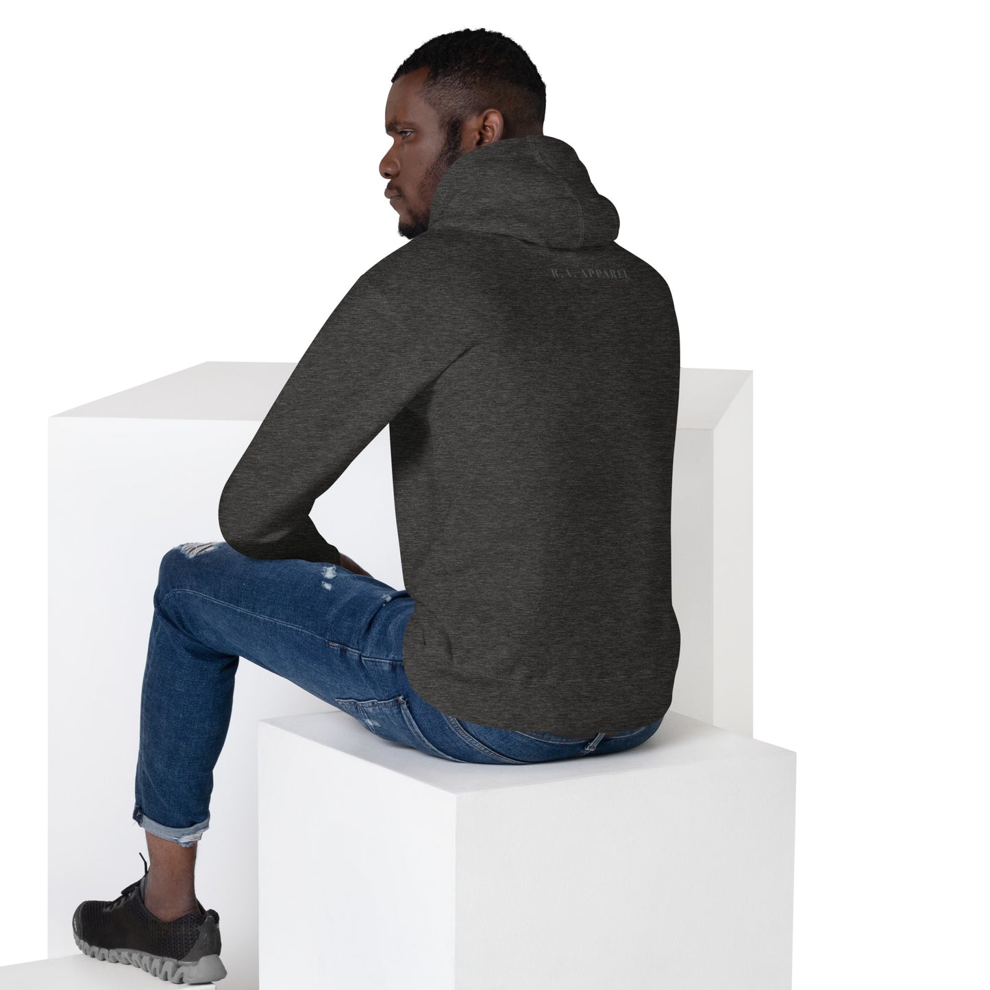 Urban Hoodie - Left Placement image 6 in Black, size 3XL, showing back view for the Urban design.