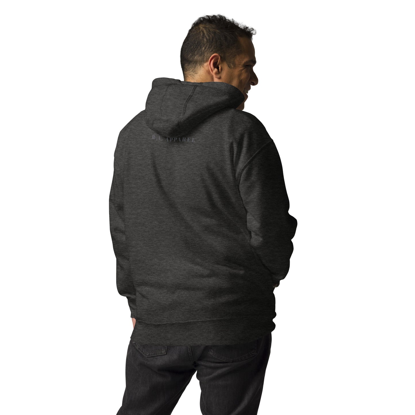 Summitline Hoodie - Left Placement product image 8 in Navy Blazer, size M, with back view and left placement.