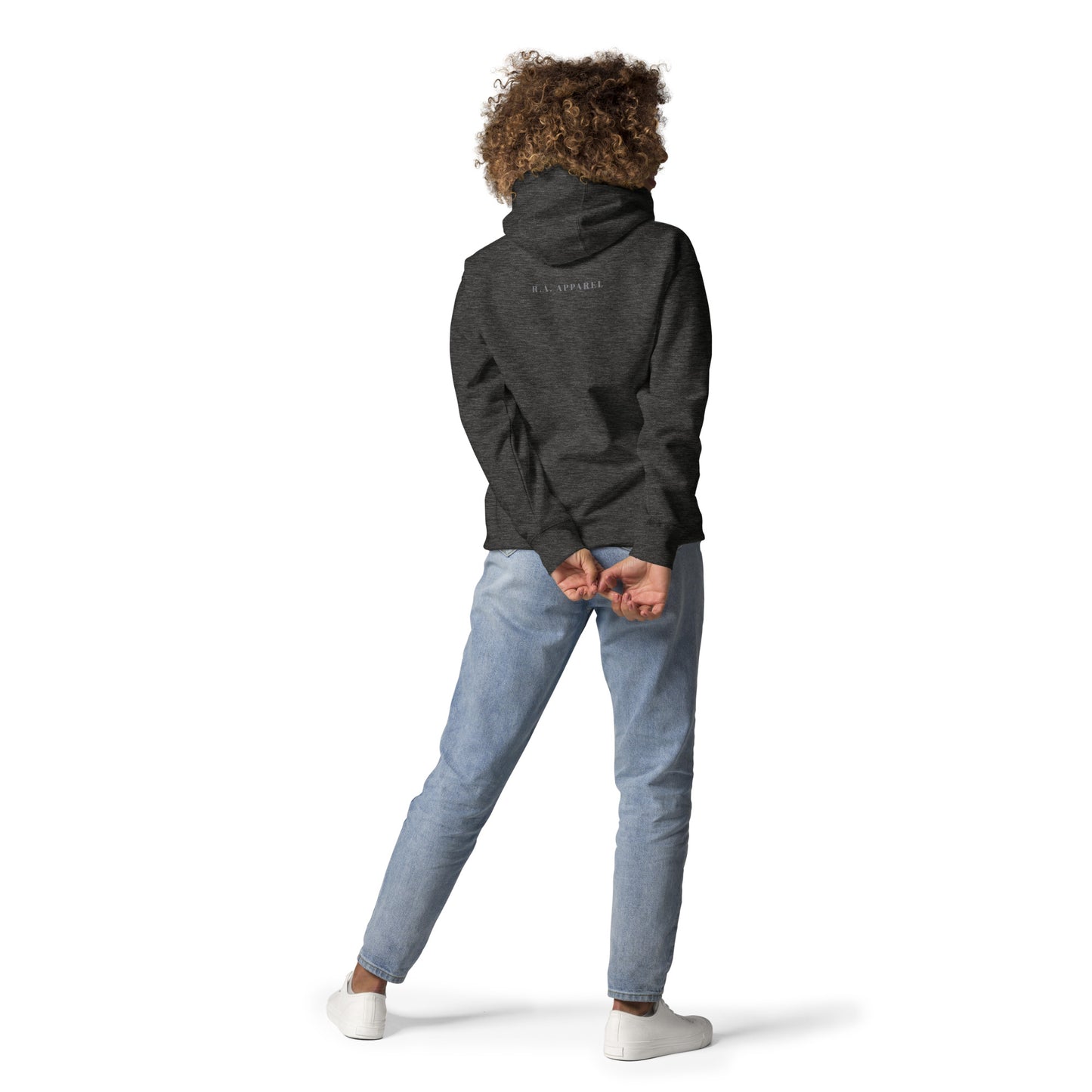 Petaline Hoodie - Left Placement 52 product image 6 in Black, size 3XL, with back view and left placement.