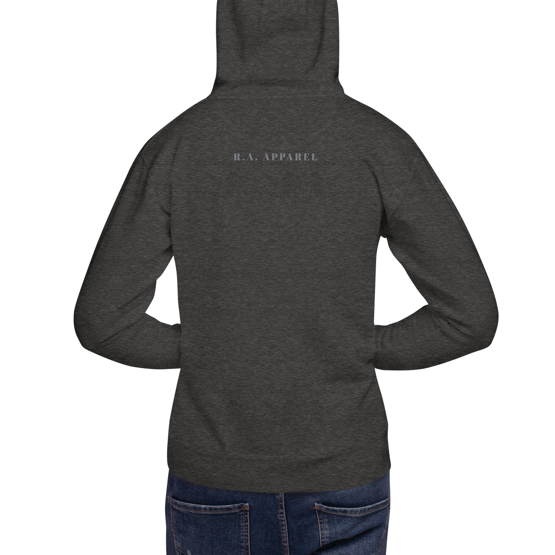 Petaline Hoodie - Left Placement 51 by R.A. Apparel, image 6, back view, Black, size 3XL, left placement.