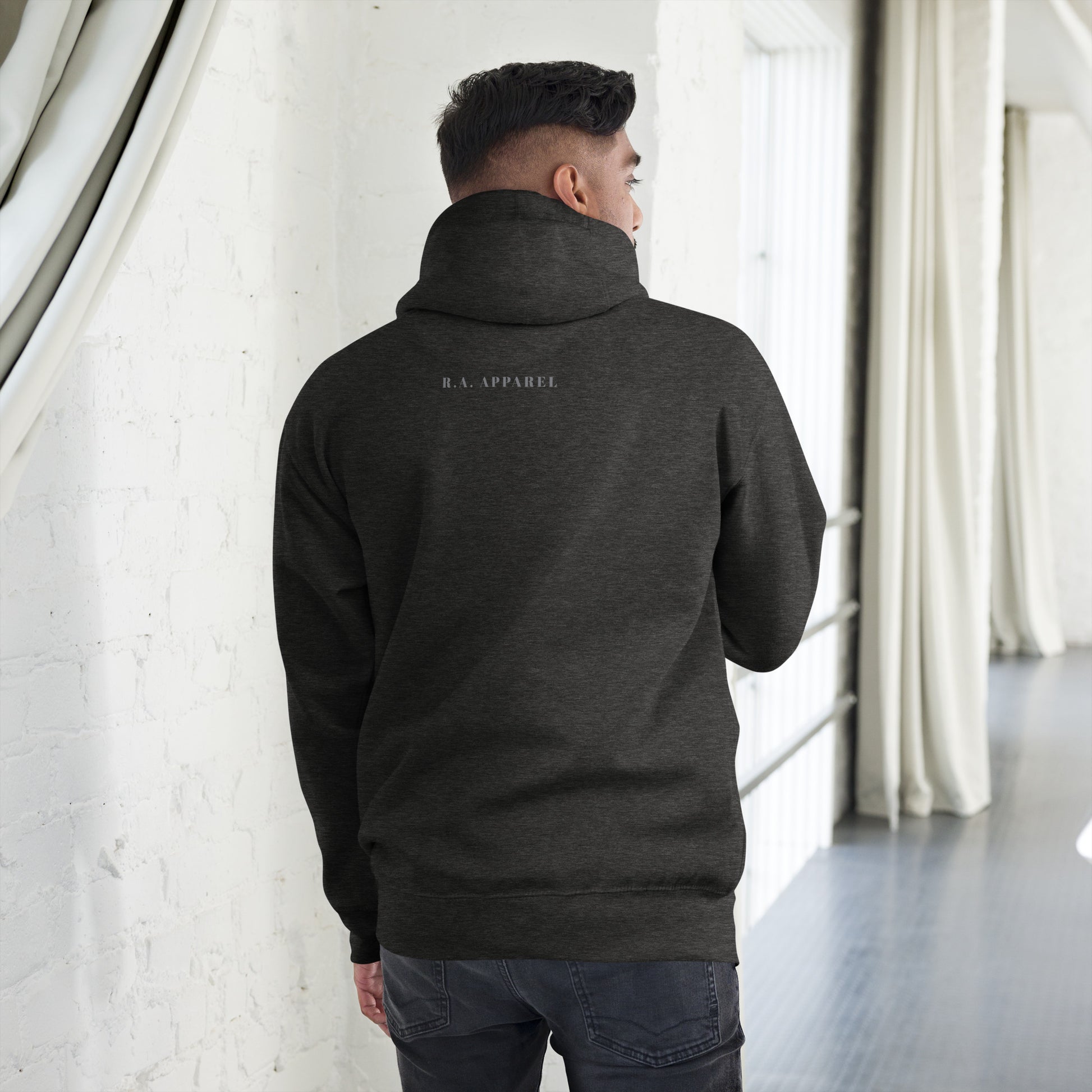 Fearless Hoodie - Left Placement product image 8 in Navy Blazer, size L, with back view and left placement.