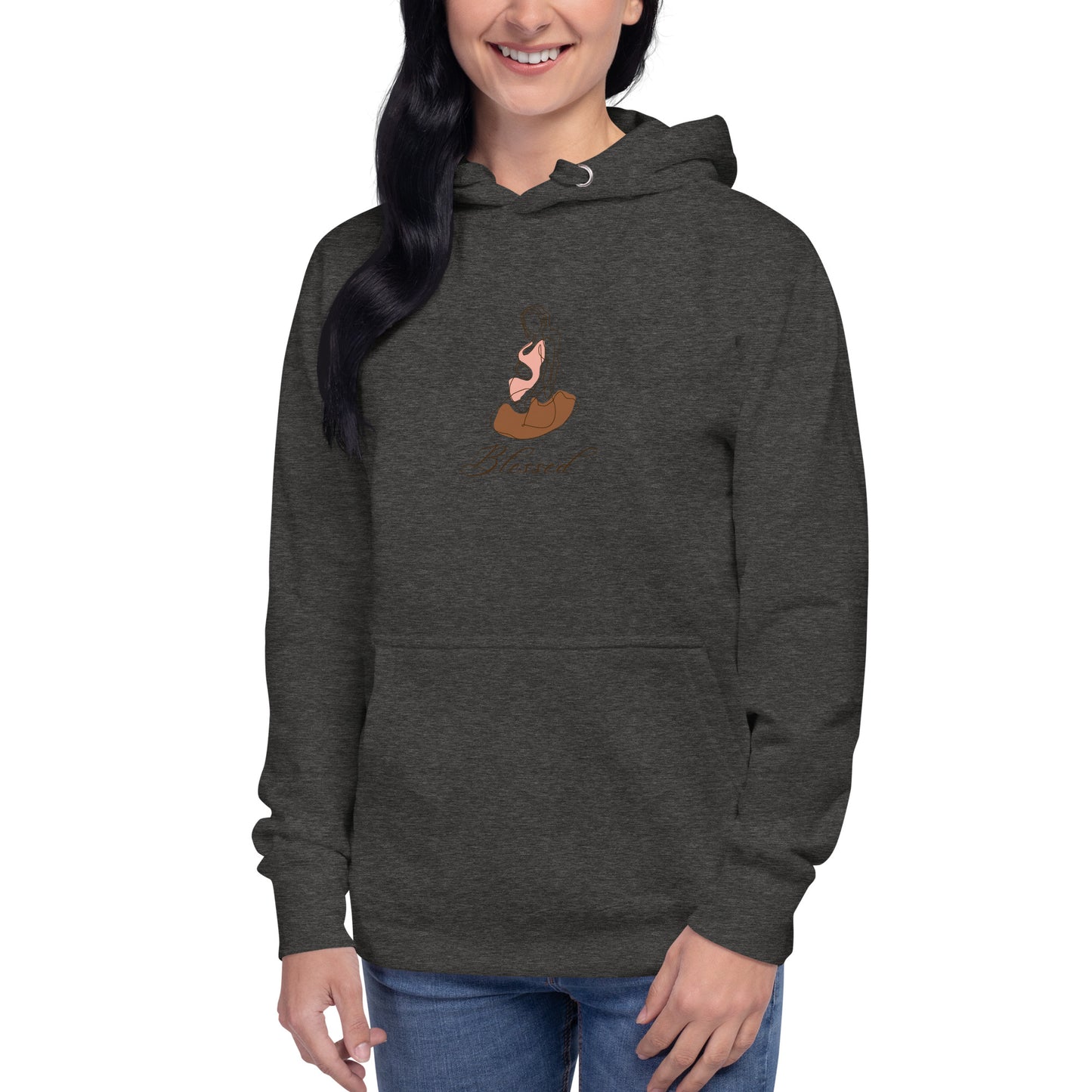 Grace Mark Hoodie - Left Placement by R.A. Apparel, image 10, front view, Navy Blazer, size XL, left placement.