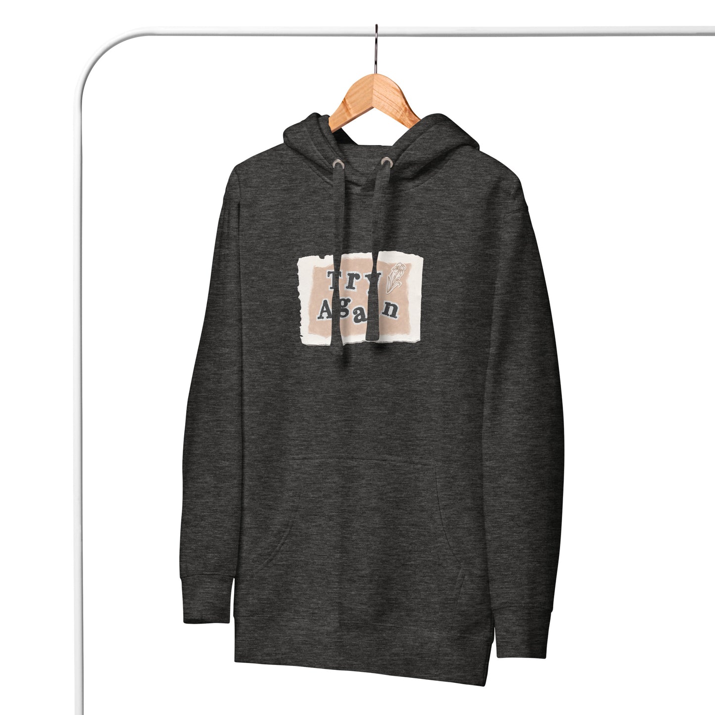 Retry Hoodie - Left Placement product image 5 in Black, size 2XL, with front view and left placement.