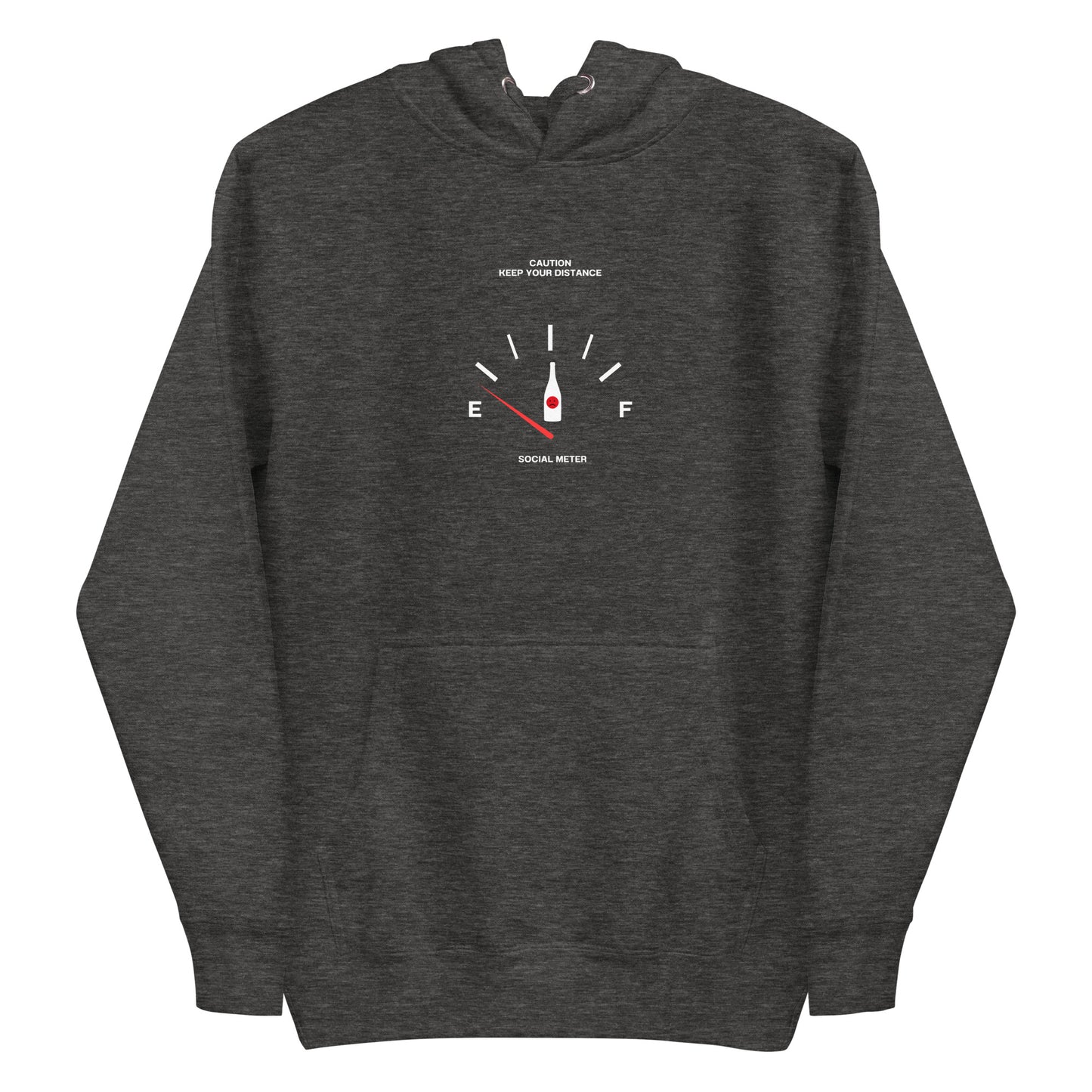 Social Static Hoodie - Left Placement image 5 in Black, size 2XL, showing front view for the Social Meter design.