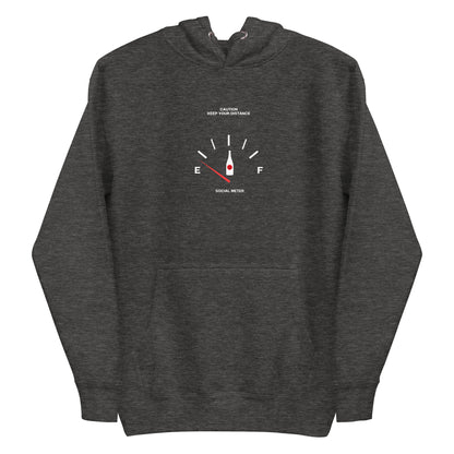 Social Static Hoodie - Left Placement image 5 in Black, size 2XL, showing front view for the Social Meter design.