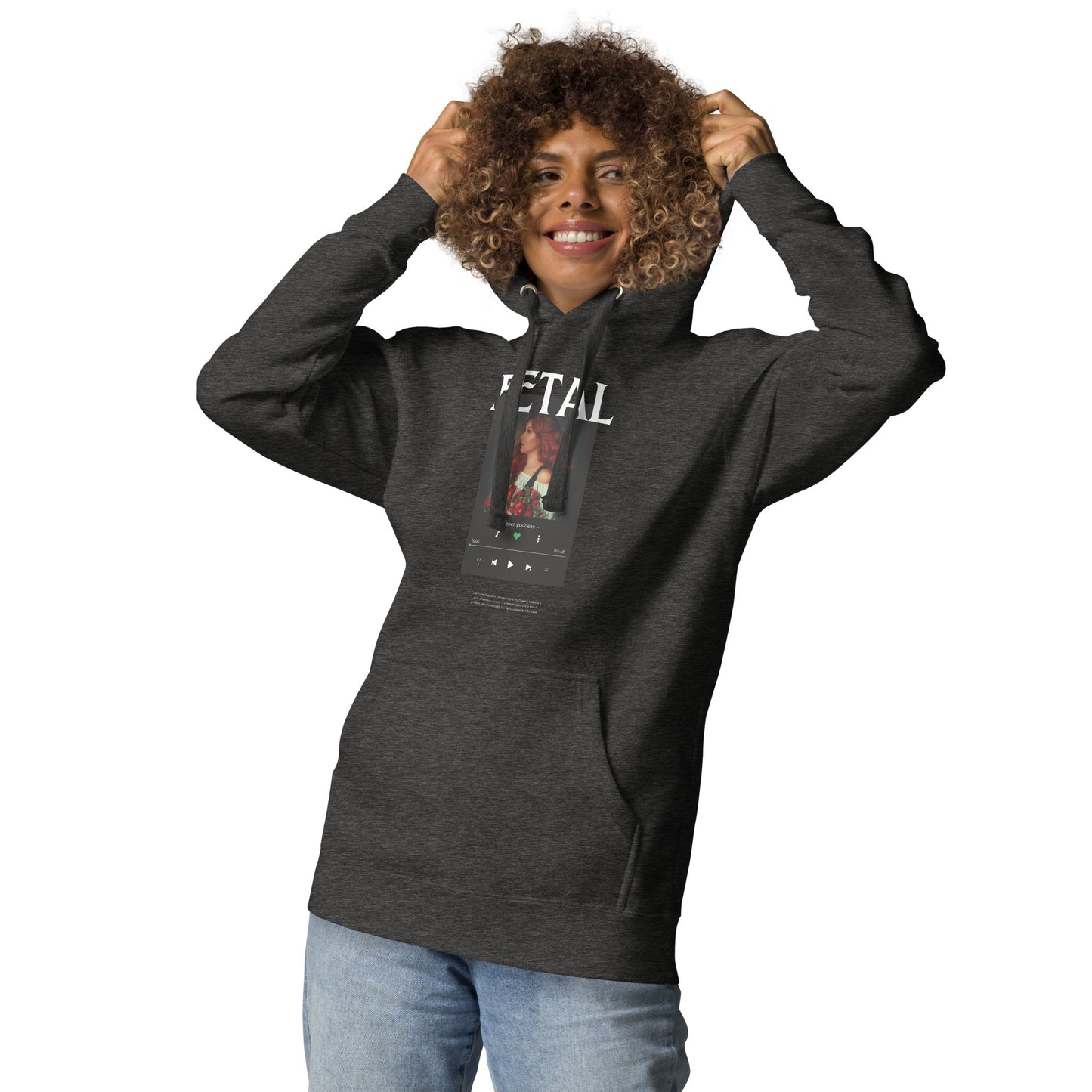 Petaline Hoodie - Left Placement 52 product image 5 in Black, size 2XL, with front view and left placement.