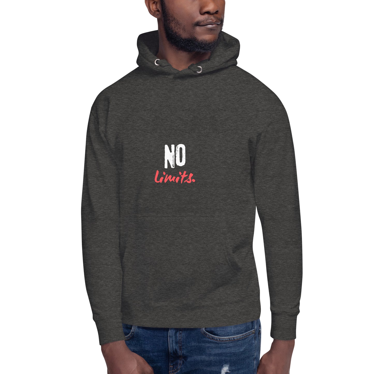 Image 5 of Black Limitless Hoodie - Left Placement, size 2XL, with No Limits artwork visible in front view.