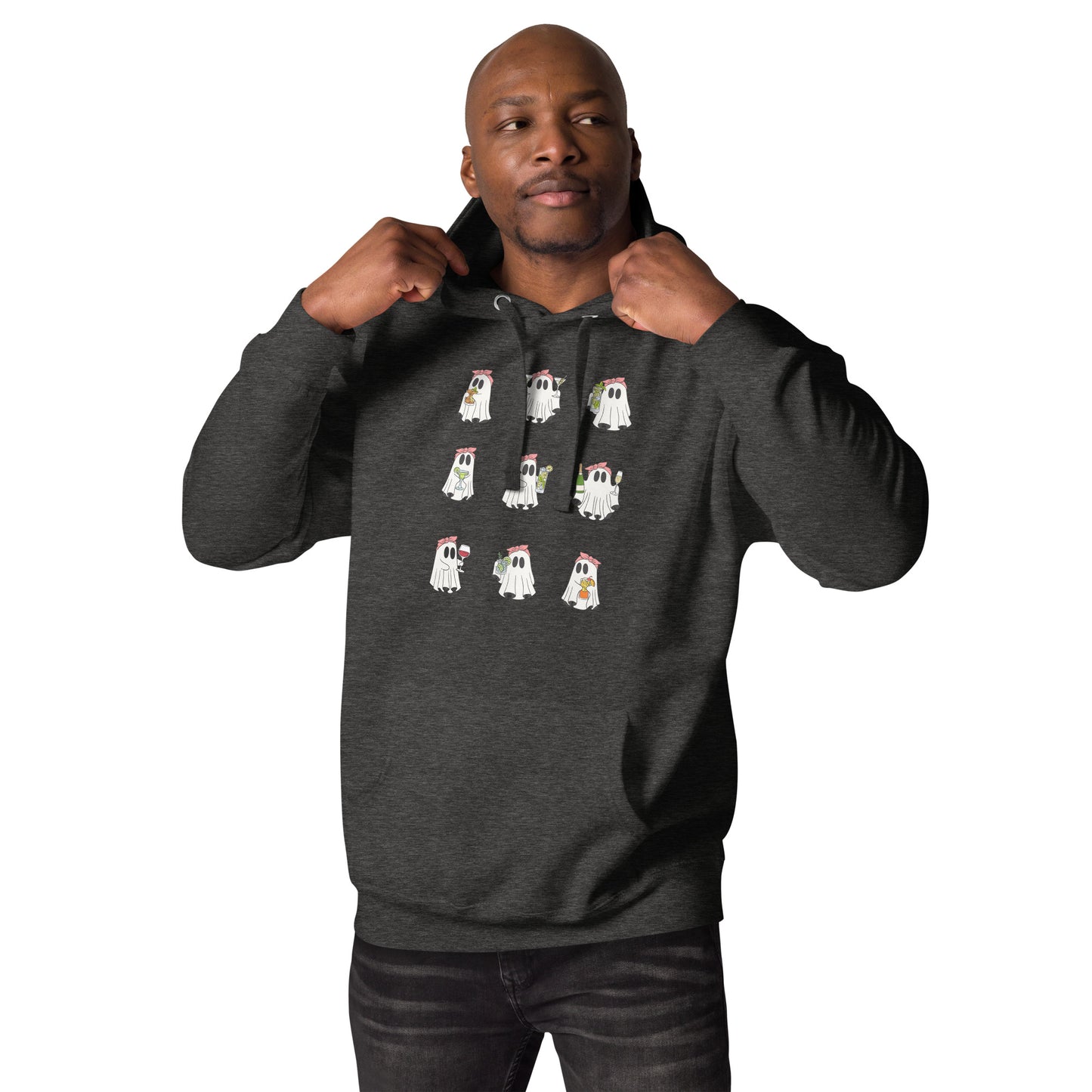 Little Haunts Hoodie - Left Placement by R.A. Apparel, image 7, front view, Navy Blazer, size L, left placement.