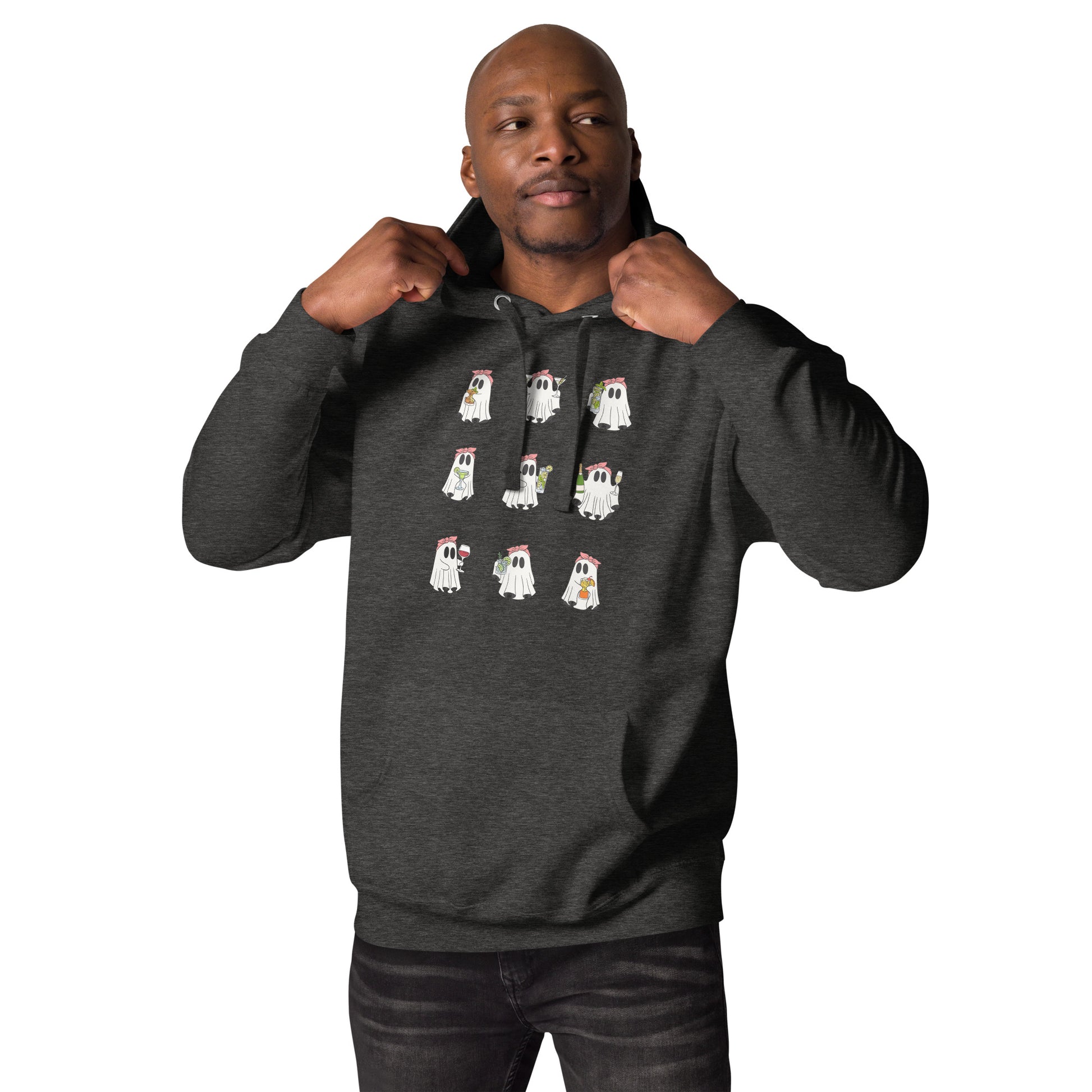 Little Haunts Hoodie - Left Placement by R.A. Apparel, image 7, front view, Navy Blazer, size L, left placement.