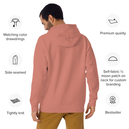 Image 5 of Military Green After Five Hoodie - Left Placement, with 5 O'Clock artwork visible in back view.