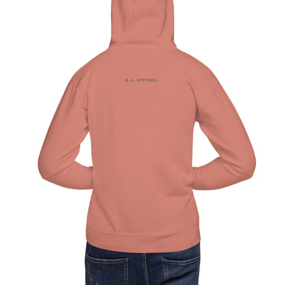 Fortitude Hoodie - Left Placement product image 12 in Maroon, size 3XL, with back view and left placement.