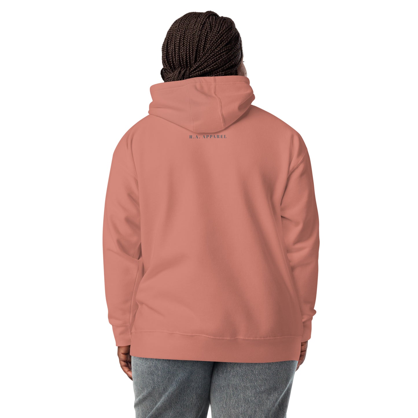 Human Form Hoodie - Left Placement product image 12 in Maroon, size M, with back view and left placement.