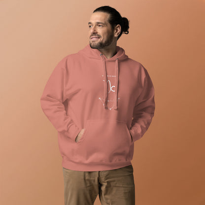 Montaire Hoodie image 36: Forest Green version, size S with front view of the Capricorn range.