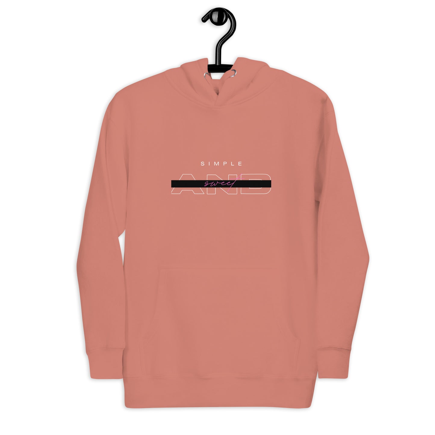 Image 13 of Maroon Sweet Minimal Hoodie - Left Placement, size S, with Simple and Sweet artwork visible in front view.
