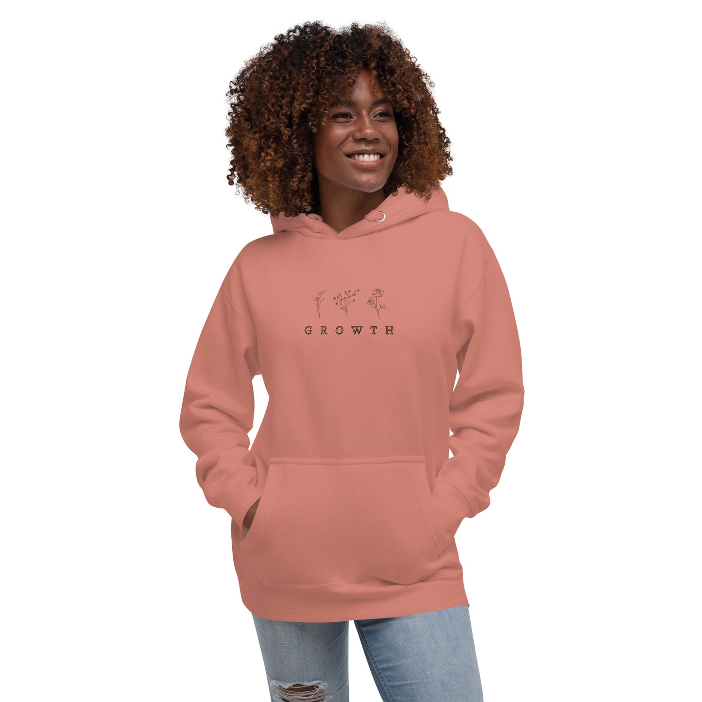 Growthline Hoodie - Left Placement image 25: Purple version, size S with front view of the Growth range.