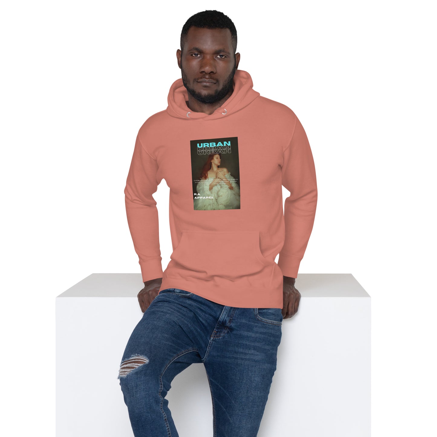 Image 11 of Navy Blazer Urban Hoodie - Left Placement, size 2XL, with Urban artwork visible in front view.