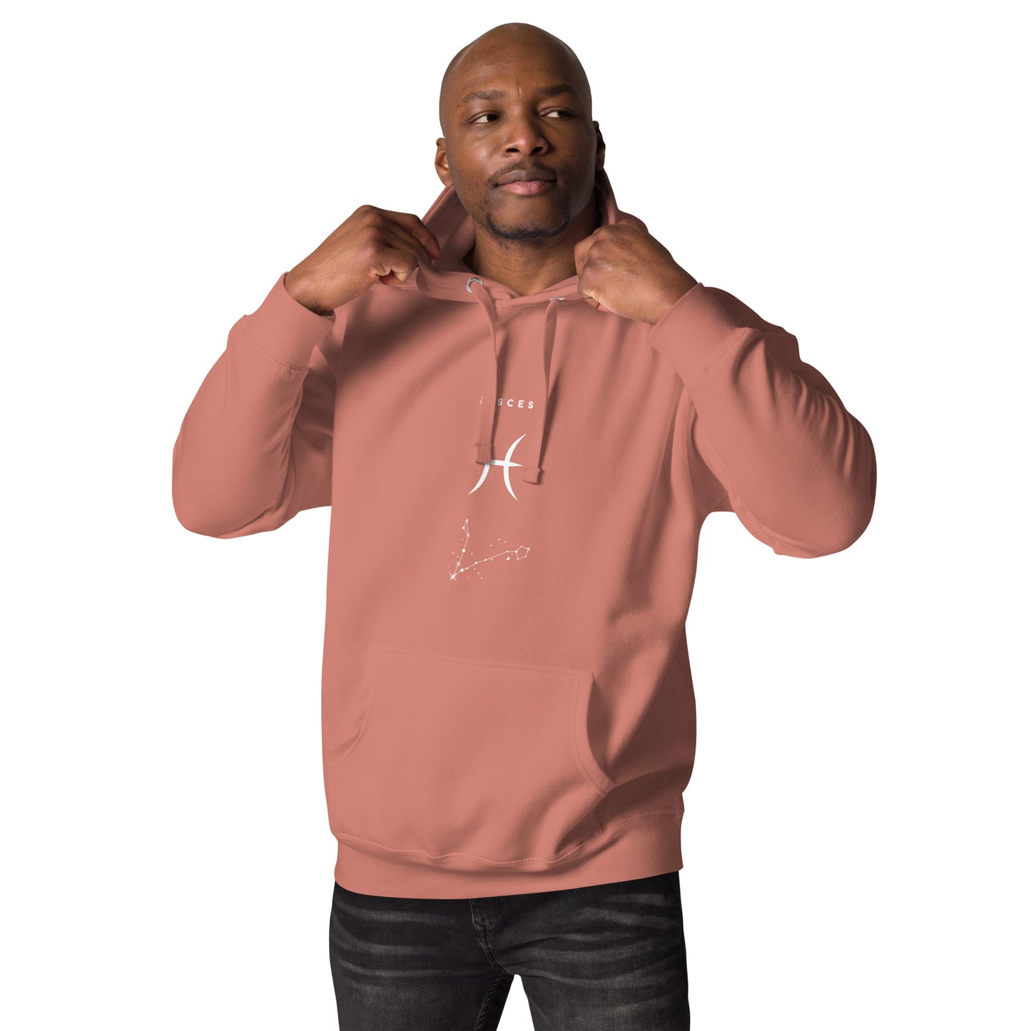 Image 11 of Navy Blazer Tideborn Hoodie - Left Placement, size 2XL, with Pisces artwork visible in front view.