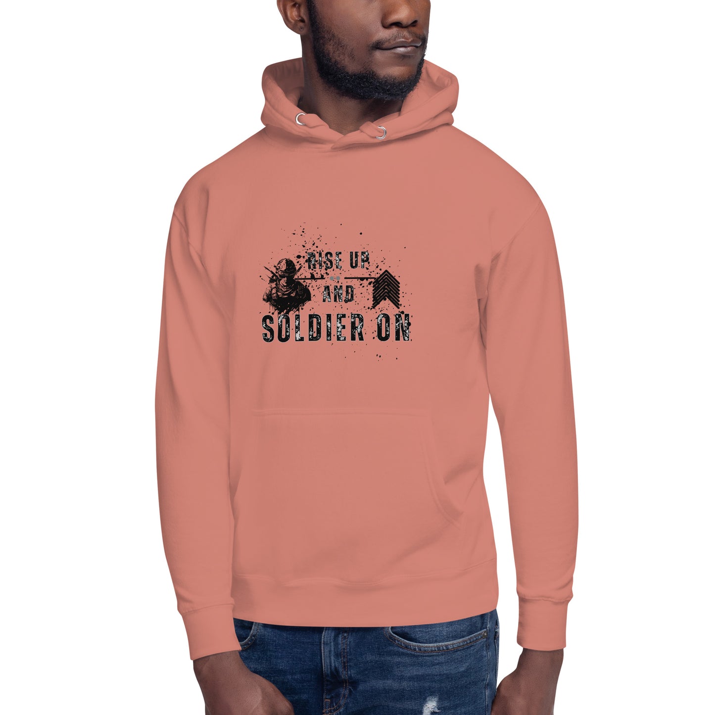 Fortitude Hoodie - Left Placement by R.A. Apparel, image 11, front view, Maroon, size 2XL, left placement.