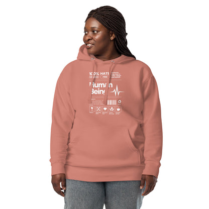 Human Form Hoodie - Left Placement image 11: Maroon version, size S with front view of the Human Being range.