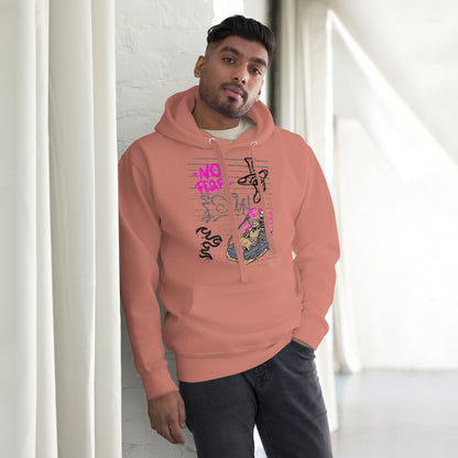 Image 13 of Maroon Fearless Hoodie - Left Placement, size L, with No Fear artwork visible in front view.