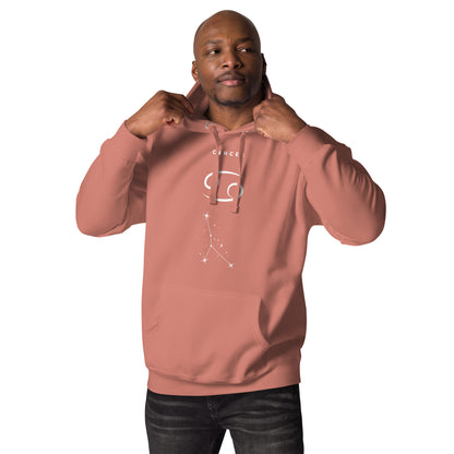 Moonhaven Hoodie image 23: Charcoal Heather version, size 2XL with front view of the Cancer range.