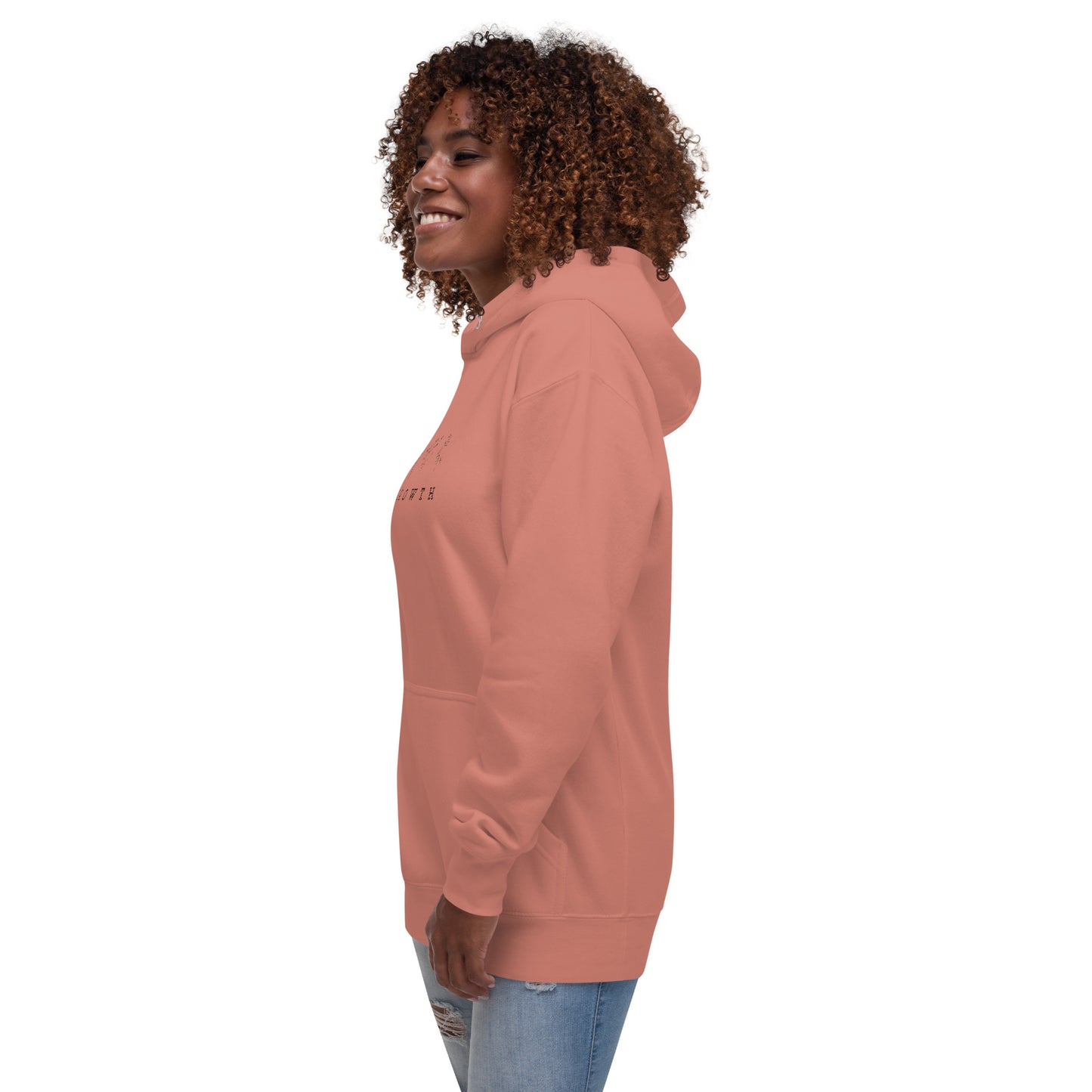 Growthline Hoodie - Left Placement image 27: Purple version, size L with front view, left-side angle of the Growth range.